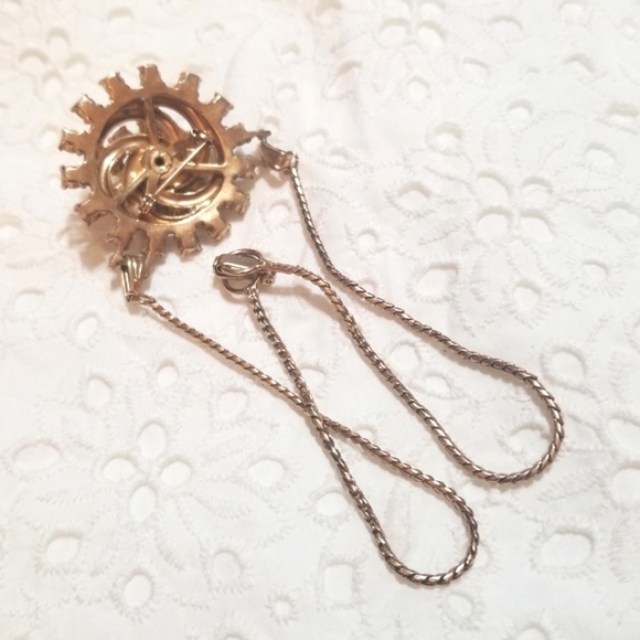 MCLELLAND BARCLAY Rare 1940s Rhinestone Necklace Brooch Combo - Picture 6 of 7